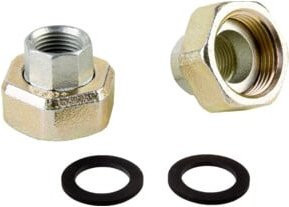 Wilo Verschraubung aus Messing Rp 3/4 x G 1 1/4 in Chrom-Optik, 1 Satz - Bild 1