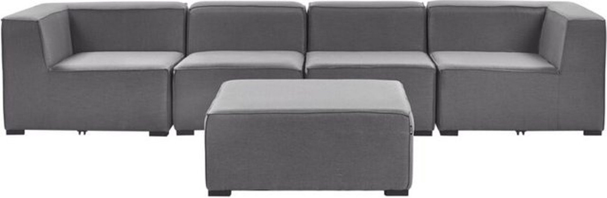 BELIANI Lounge Set Grau Schwarz Modular 4-teilig mit Ottomane für 4 Personen für Outdoor und Indoor - Bild 1