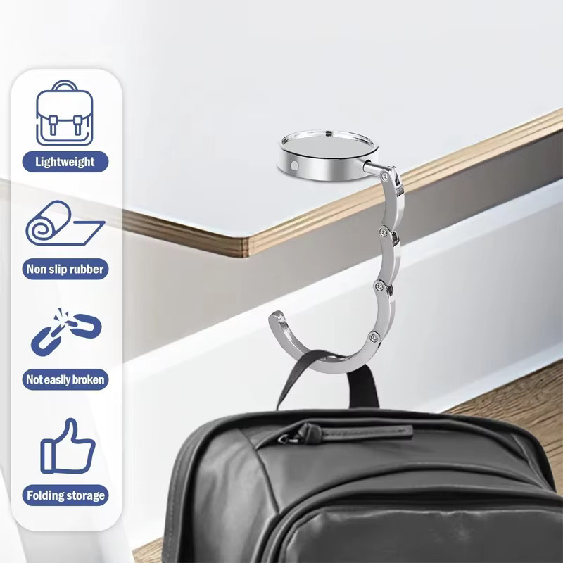 Tragbare und zusammenklappbare Taschenhaken von Trebalena in Silber für Tisch und Stuhl - Bild 2