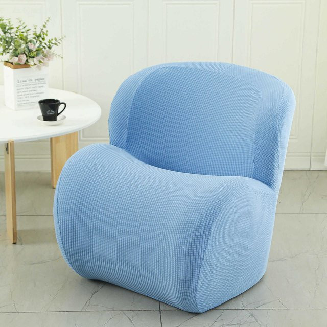 Yiran Furniture Elastischer Einzelsofa-Bezug für Sessel in Blau, Halbkreisförmig, B/H: 40 x 38 cm - Bild 1