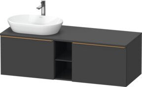Duravit Waschtischunterschrank D-Neo Wandhängend Grau Matt B: 140 cm, T: 55 cm - Bild 1