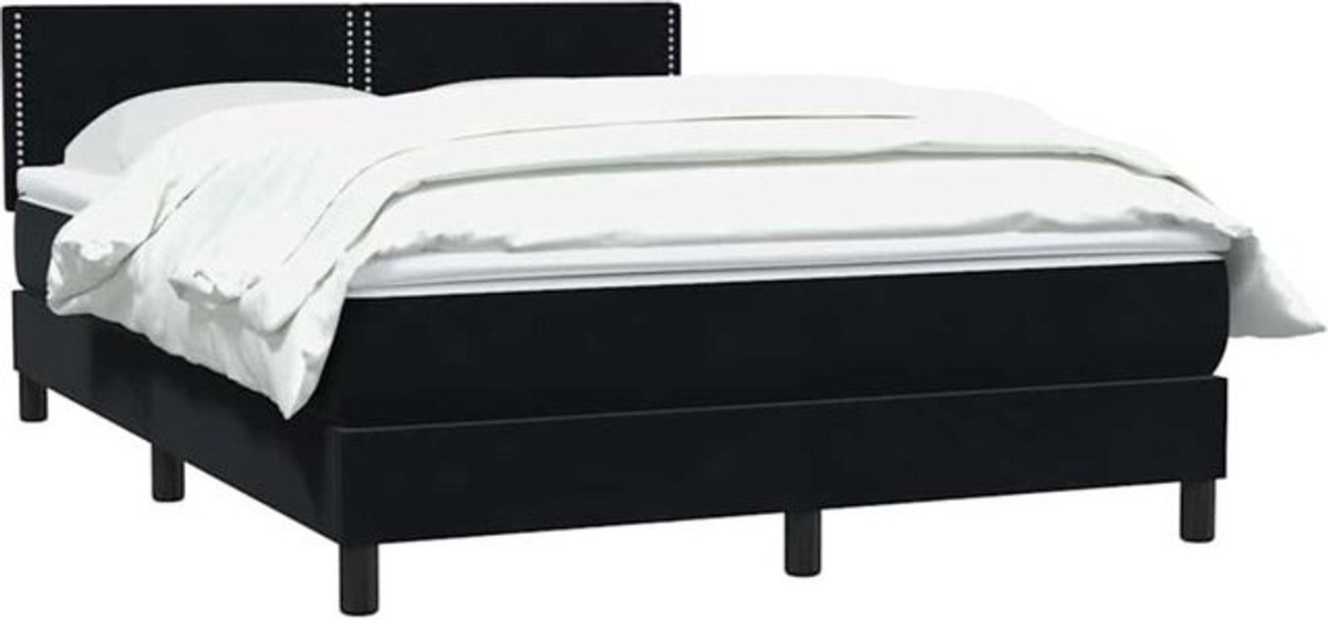 vidaxl Boxspringbett mit Matratze aus Samt in Schwarz B/T/H: 160 x 210 cm - Bild 1