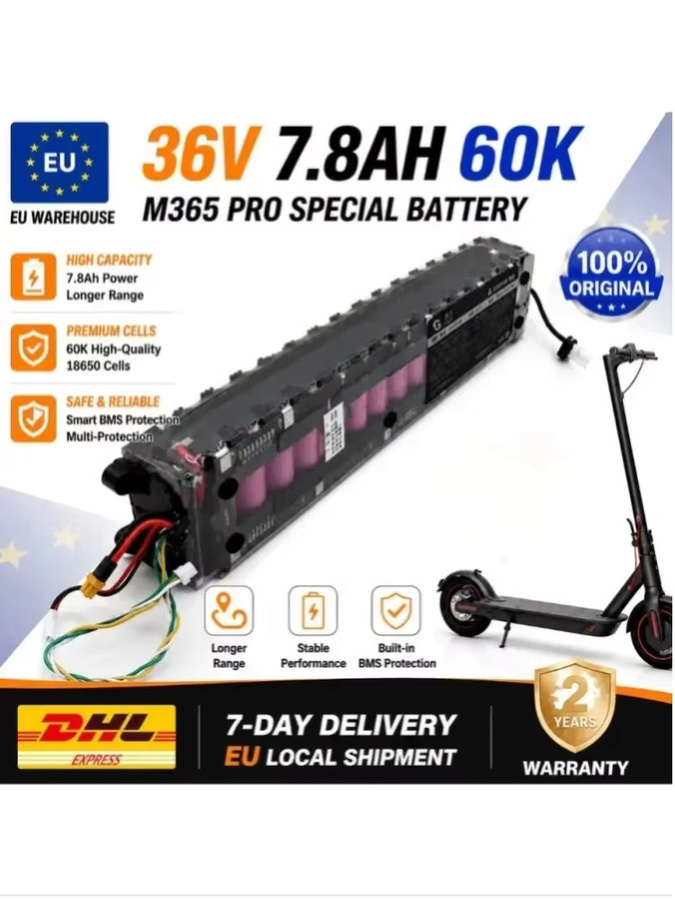 36V 7800mAh Li-Ionen-Akku in Schwarz für Elektroroller M365 und M365 Pro - Bild 6