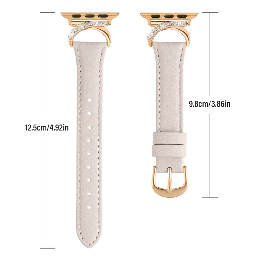 Uhrenarmband Leder, Strass, Kristall, für Apple Watch - Bild 2