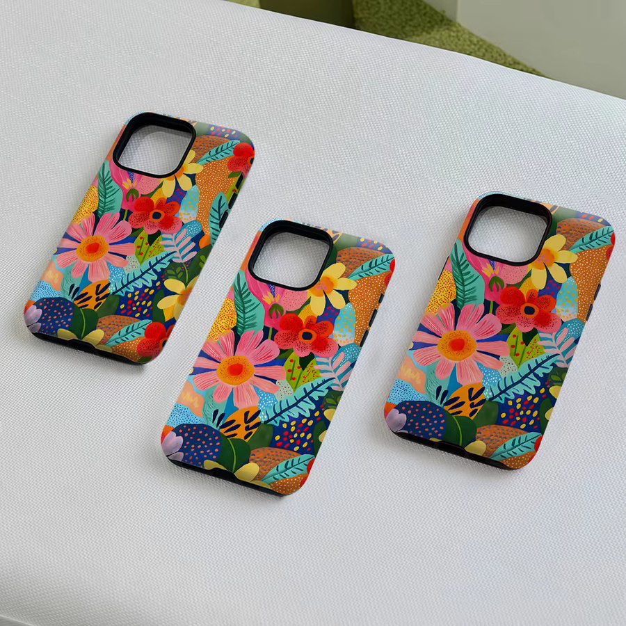 Potdemiel Aurea Case Matte Bumper MagSafe kompatible iPhone Hülle mit tropischem Blumenmuster in Multicolour - Bild 4