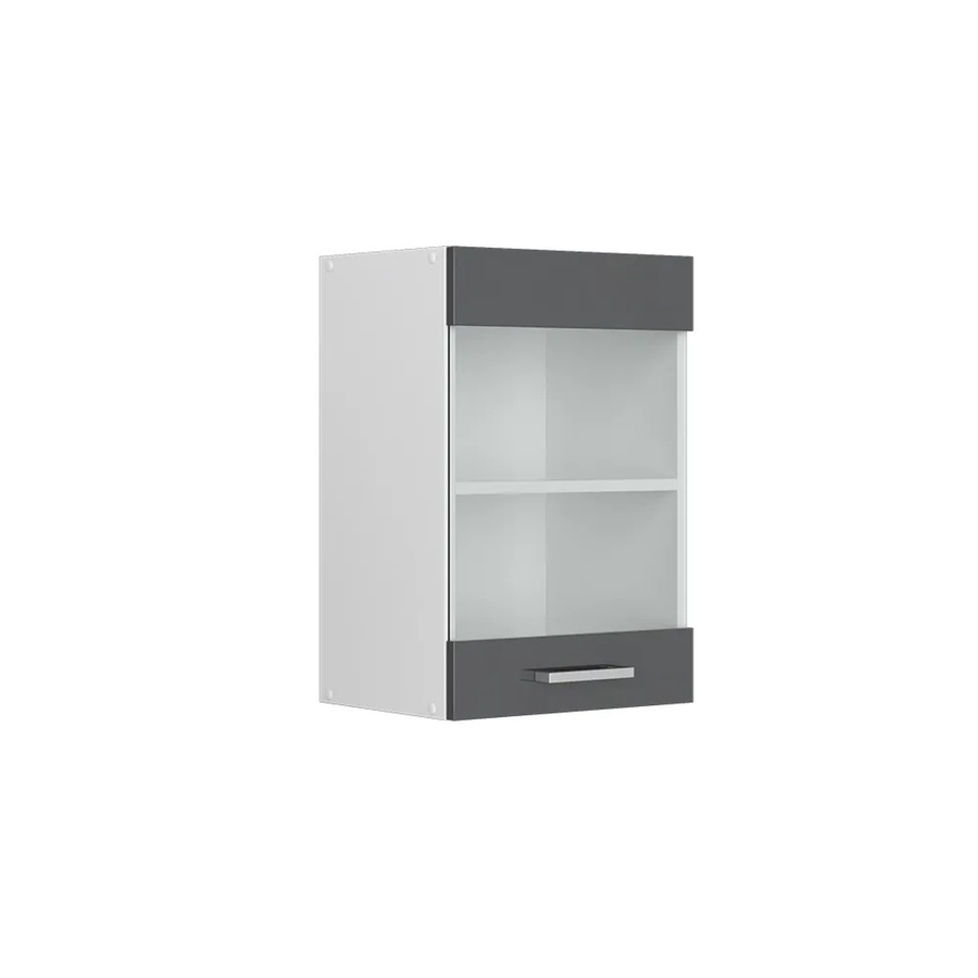 Vicco R-Line Küchen-Glashängeschrank in Anthrazit Hochglanz und Weiß mit Glastüren, B: 40 cm, H: 60 cm, T: 31 cm - Bild 2