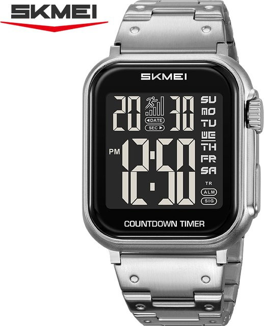SKMEI Armbanduhr Digital, Quarz, Edelstahl, Schwarz, Herren - Bild 1