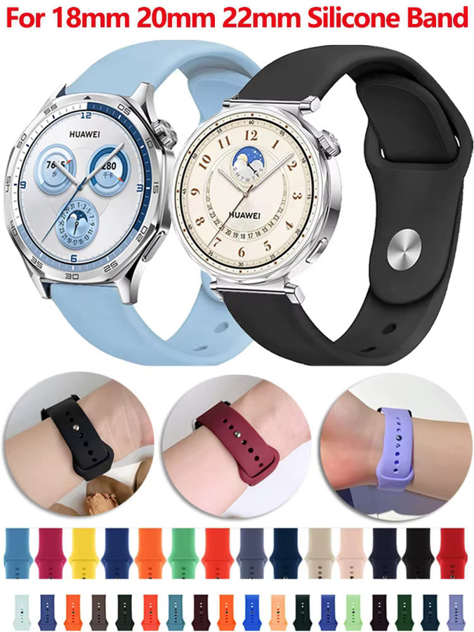 Uhrenarmband Silikon, Schwarz, Unisex - Bild 4