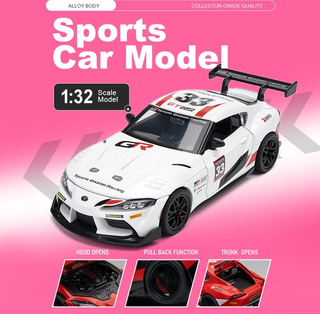 MAKEDA Supra GT4 GR86 Sportwagen Miniaturmodell, 1:32, mit Licht und Sound - Bild 1