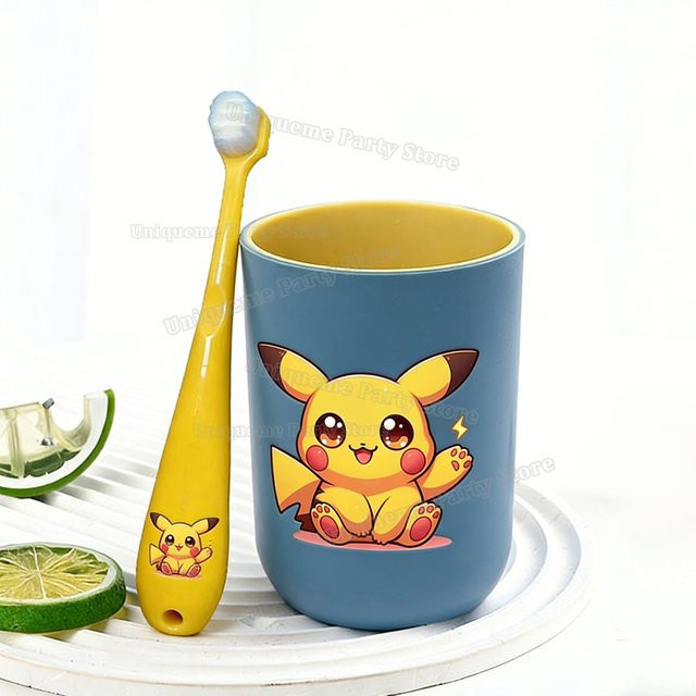 Keeppley Pokemon Zahnbürstenhalter und Wasserbecher Set, 2-teiliges Cartoon Set für Kinder in Mehrfarbig - Bild 1