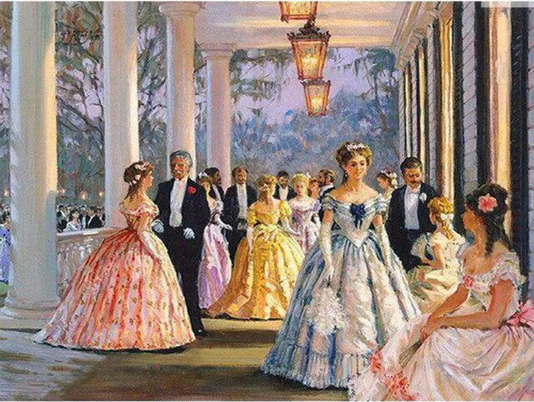 FIYO Diamantmalerei Abendparty Abstraktes Motiv als Diamond Painting Set aus Kunstharz und Canvas, Mehrfarbig, B/H: 30 x 20 cm - Bild 1