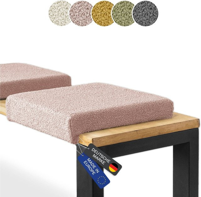 Klemmkissen Lycce in Pink mit Boucle-Bezug, rechteckig - Bild 1