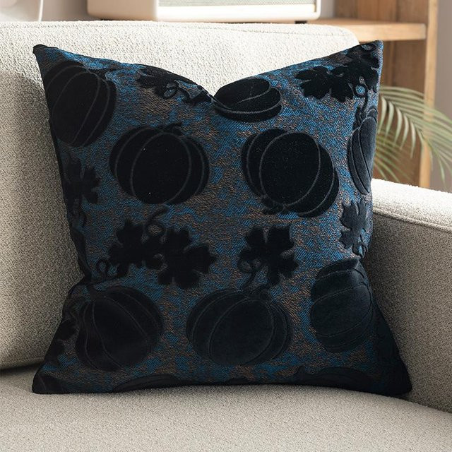 JMG Clothing Halloween Kürbis Kissenbezug mit geometrischem Design in Schwarz, B/T: 45 x 45 cm - Bild 1