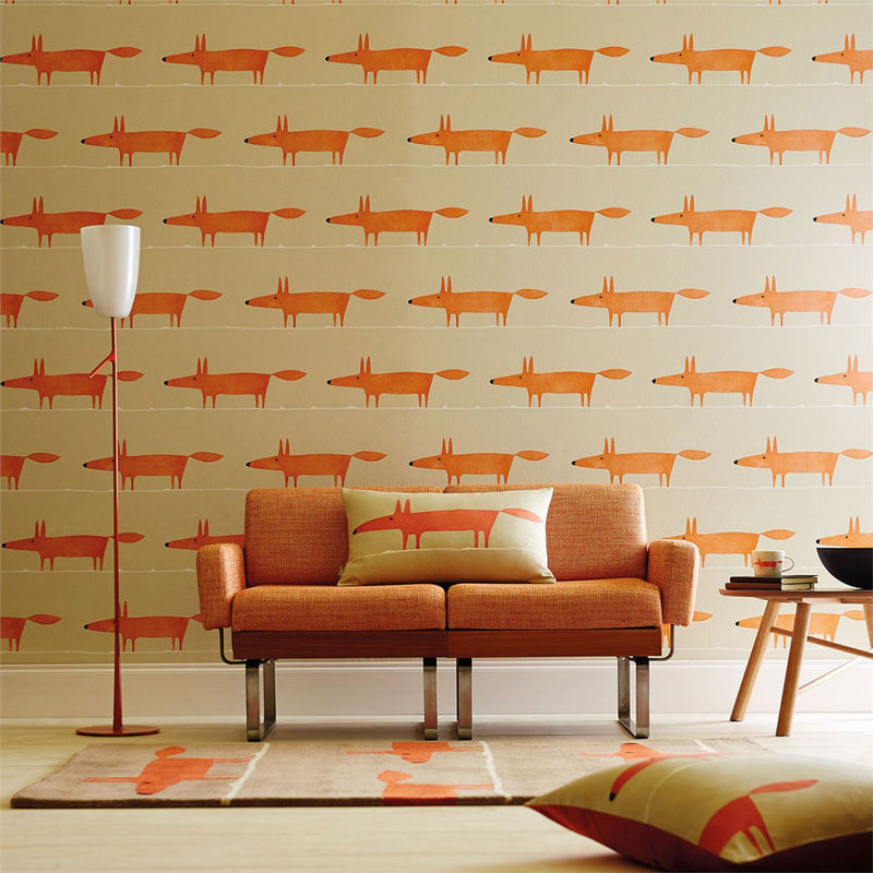 Scion Tapete Mr Fox Ginger in Orange und Multicolour mit Tiermotiv für das Kinderzimmer - Bild 2
