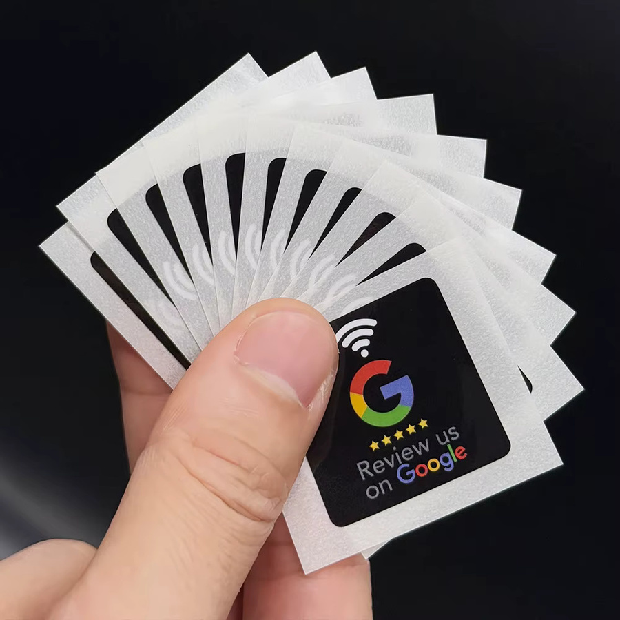 SZGHR NFC Google-Bewertungsetiketten Programmierbar 504 Bytes 13,56MHz Schwarz B: 3 cm, B: 3 cm - Bild 4