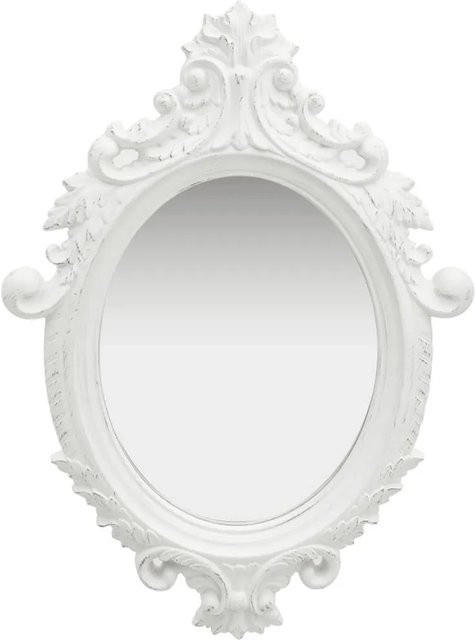 vidaXL Wandspiegel im Barock-Stil Oval Weiß B: 56 cm, H: 76 cm - Bild 1