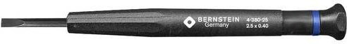 BERNSTEIN Schlitz-Schraubendreher für Elektronik 4-380-25 in Schwarz mit einer Klingenbreite von 2,5 mm und einer Klingenlänge von 17 mm - Bild 1