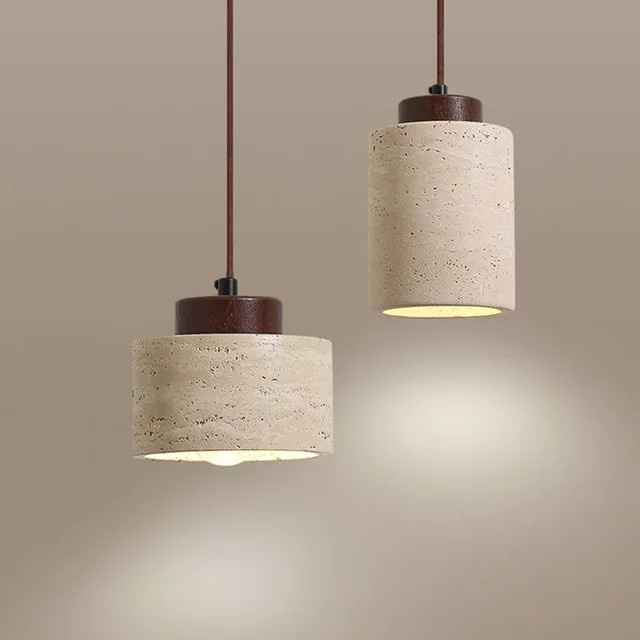 Pumous Wabi-Sabi Designer Hängelampe in Gelb und Beige für Schlafzimmer und Bar - Bild 1