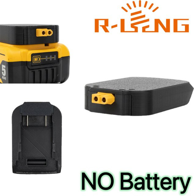 DeWalt DIY-Adapter XT60-Buchsenanschluss für 18–20 V Li-Ionen-Akkus in Schwarz mit USB-C Anschluss - Bild 1
