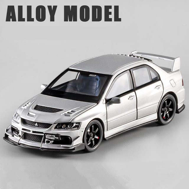 Linyi toy car Mitsubishi Lancer Evolution Sportwagen Modell, 1:32, Metall, mit Licht und Sound, ab 18 Jahre - Bild 1