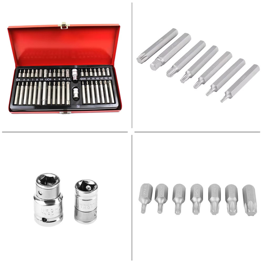 Podofo 40-teiliges Schlagschrauber-Bit-Set mit Sechskant, Stern, Torx und Spline für 1/2 Zoll und 3/8 Zoll Antrieb inklusive Aufbewahrungskoffer - Bild 2