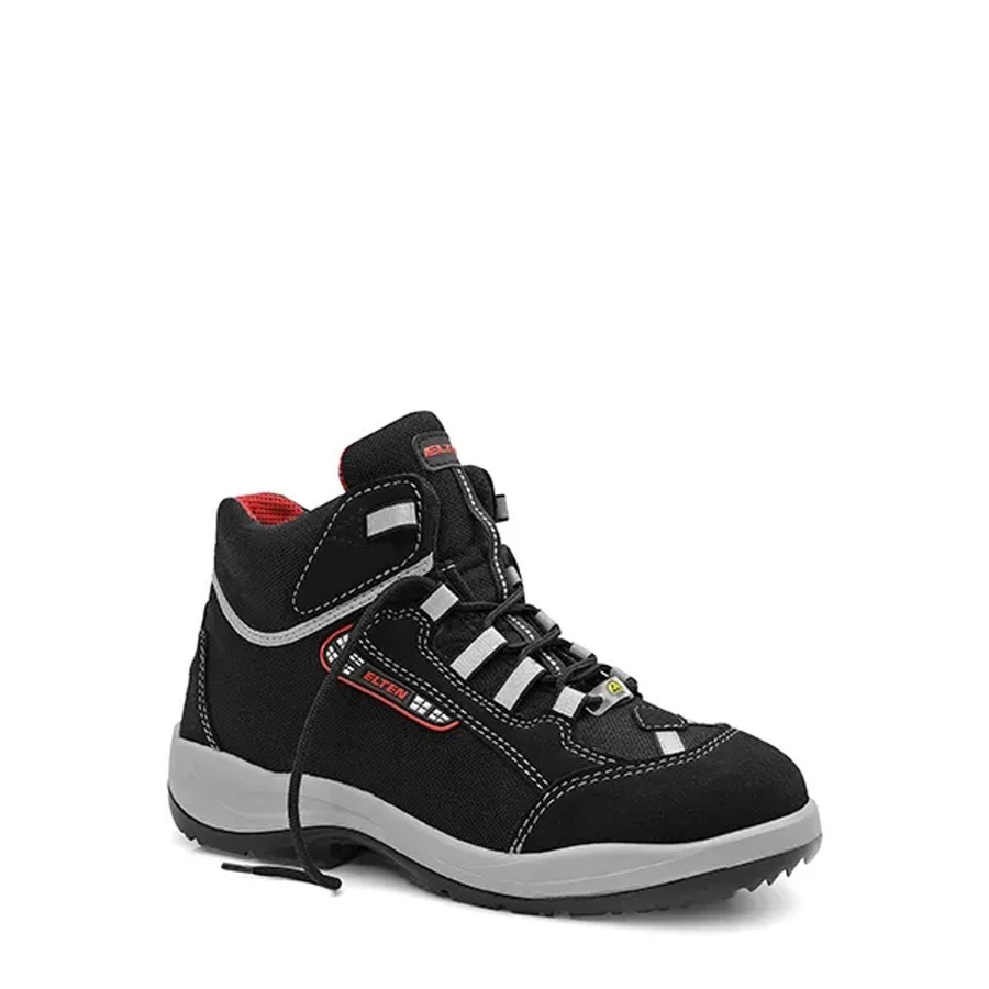Elten Damen Sicherheitsschnürstiefel Maja Mid ESD S3 in Schwarz-Rot Gr. 39 - Bild 2