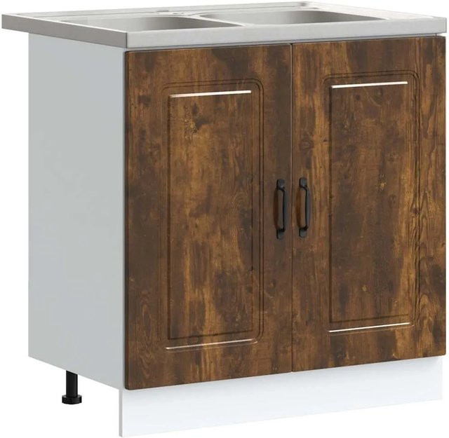 vidaXL Küchenschrank Kalmar Set 2 Stück Braun B: 80 cm, T: 46 cm, H: 81,5 cm - Bild 1