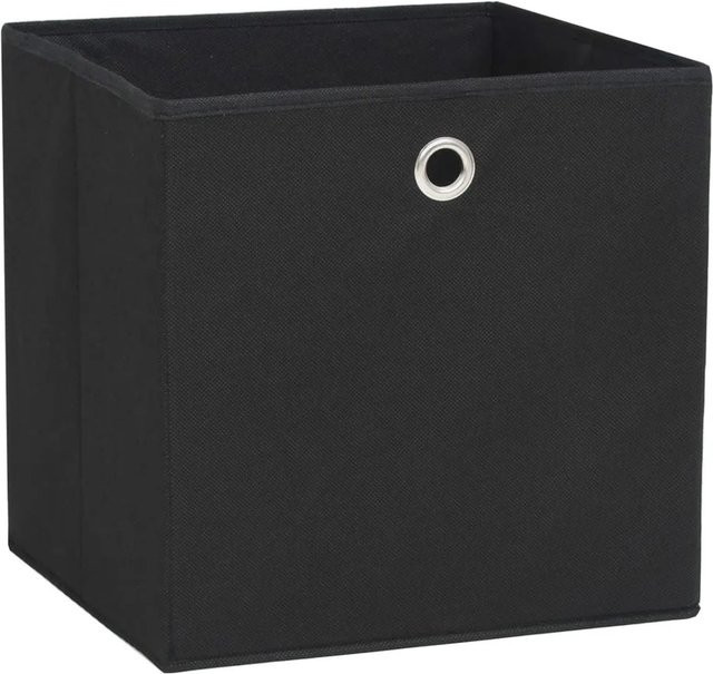 vidaXL Aufbewahrungsboxen aus Vliesstoff, 10 Stück, Schwarz, B/T/H: 28 x 28 x 28 cm - Bild 1