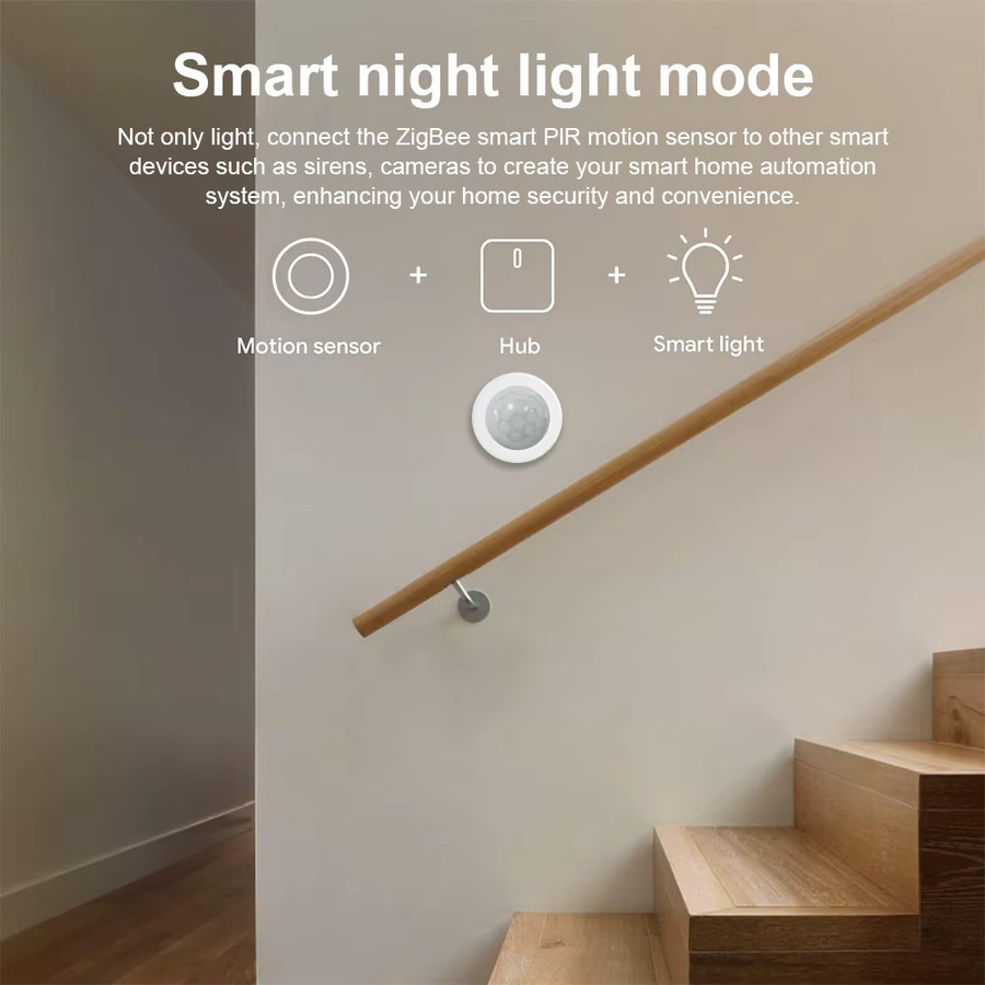 Tuya Zigbee Bewegungssensor mit PIR-Technologie für Smart Home Sicherheitsalarm, Weiß - Bild 4