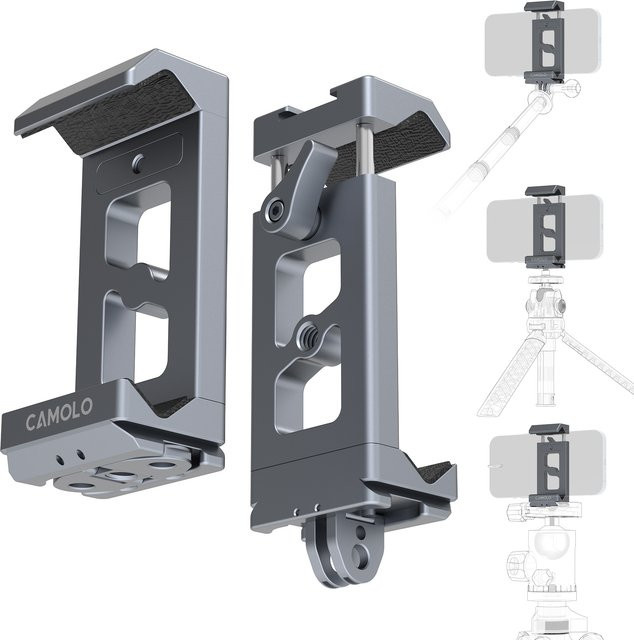Comica Telefon-Clip-Halterung aus Metall mit Arca-Anschluss und Action-Kamera-Adapter für GoPro, iPhone und Samsung - Bild 1