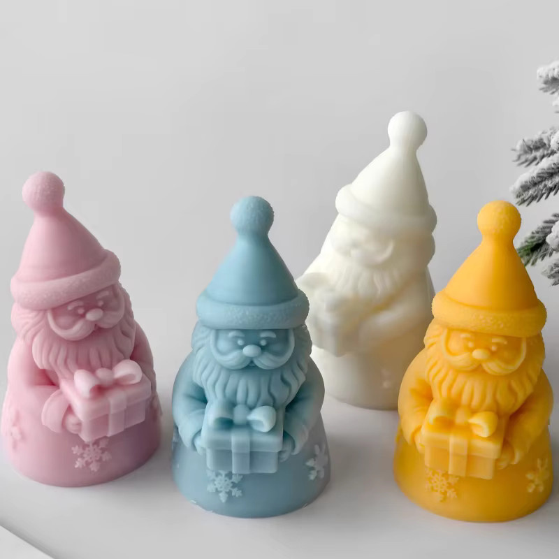 Silikonform Weihnachtsmann für handgemachte Aroma Kerzen aus Sojawachs oder Gips zur Kerzenherstellung - Bild 1