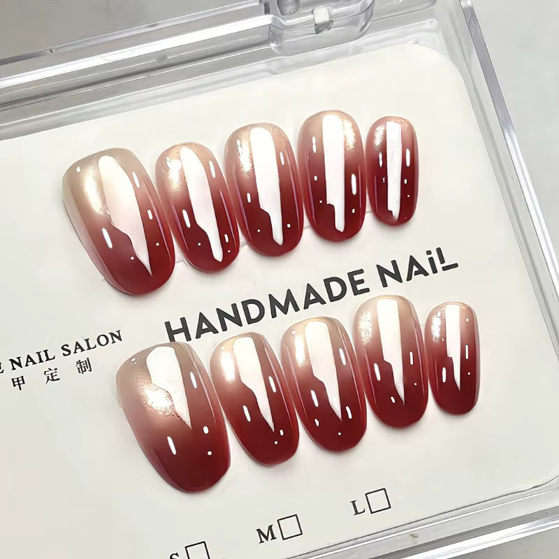 Stylebon Aufklebenägel Roter Granat, Damen, Glänzend, 10 Stück - Bild 3