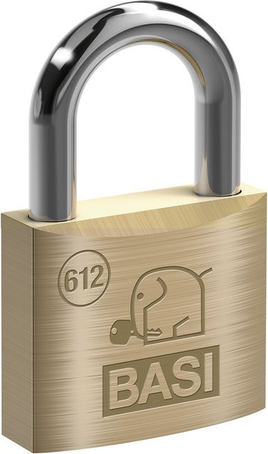 Basi Vorhängeschloss VHS 612 gleichschließend mit Messinggehäuse in Gold, Breite: 20 mm - Bild 1