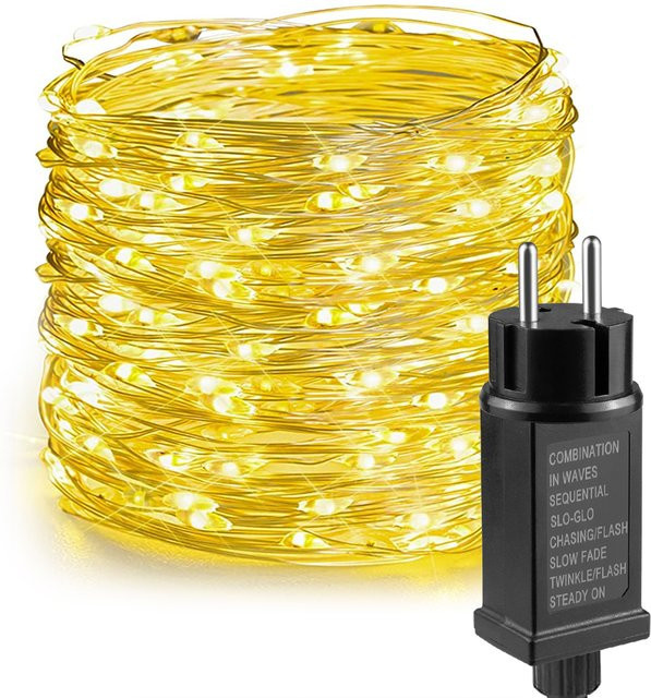 MALITAI LED Lichterkette aus Kupferdraht in Warmweiß, wasserdicht für Outdoor, Garten, Party, Hochzeit und Weihnachten - Bild 1
