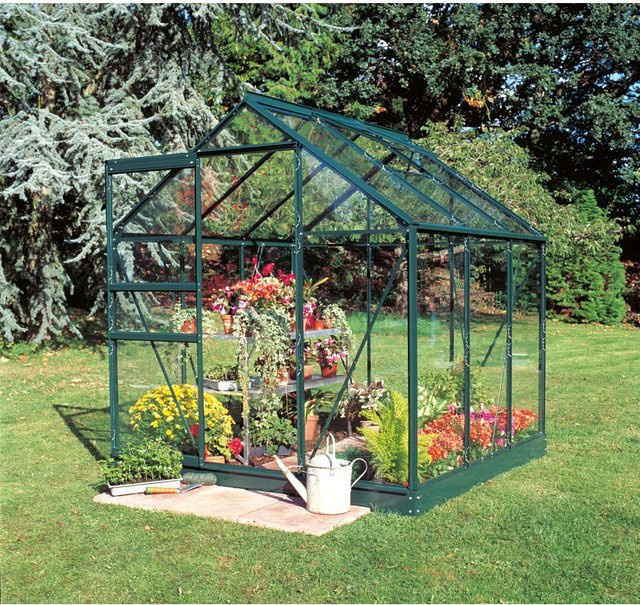 Halls Gewächshaus Popular in Grün mit Sicherheitsglas und Aluminiumrahmen für die Pflanzenzucht, 3,8 m² - Bild 1