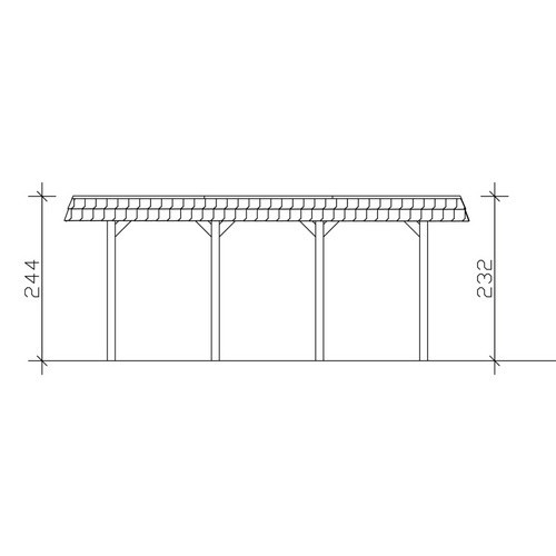 Skan Holz Carport Spessart mit Walmdach in Grün, B/T: 396 x 589 cm, Höhe: 244 cm - Bild 5