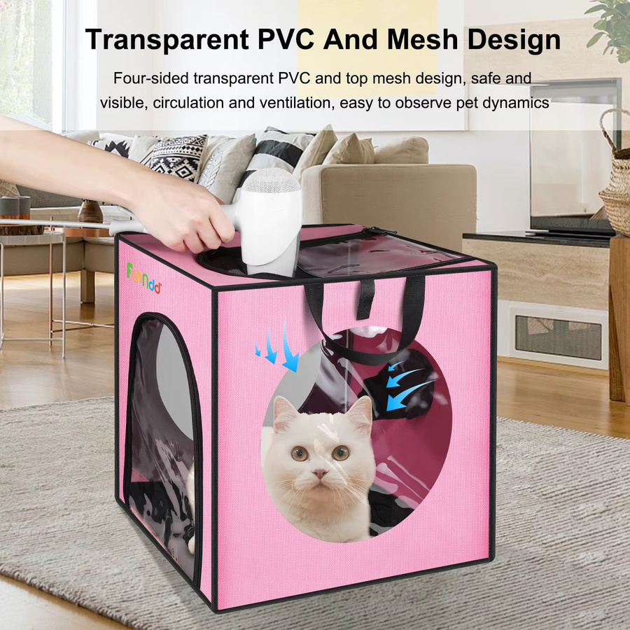 FUNADD Haustier-Badetrocknungsbox tragbar und faltbar für Hunde bis 5 kg in Blau oder Pink, B/T: 40 x 40 cm - Bild 3
