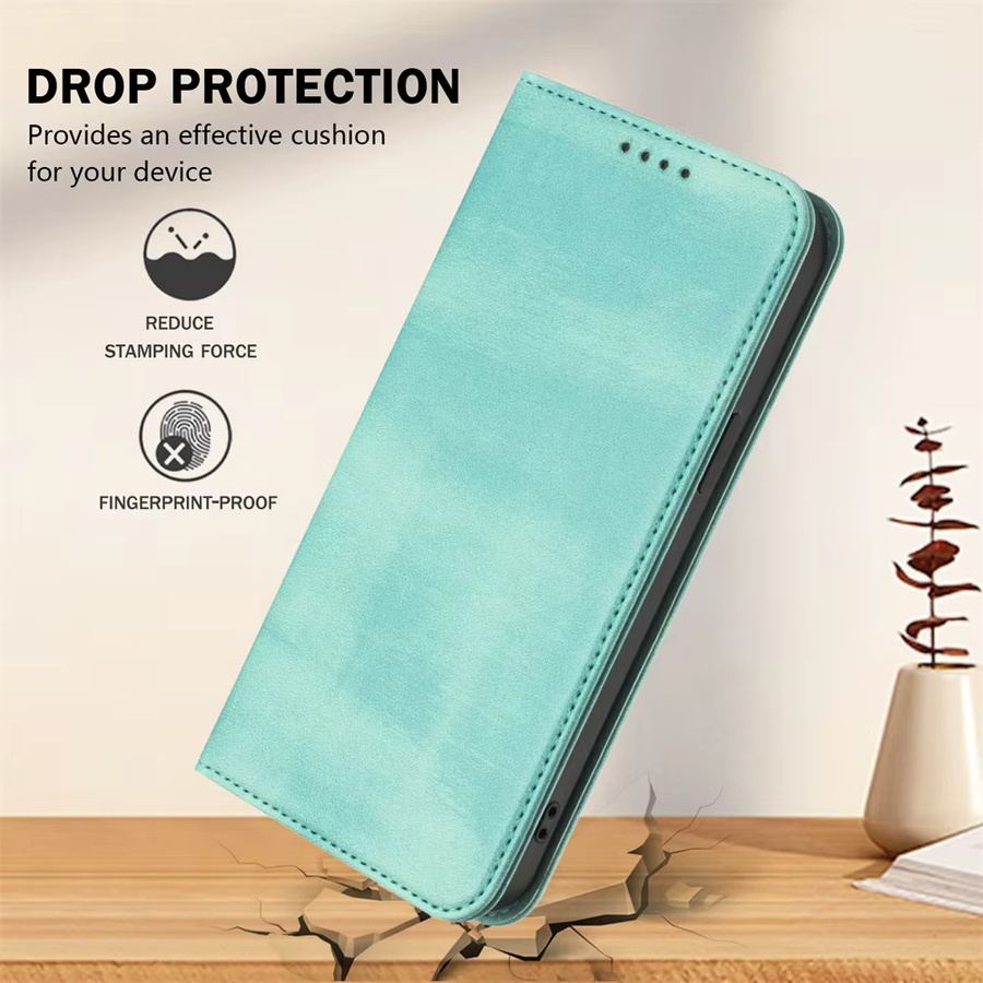 Magnetische Leder-Brieftasche Flip Case für Apple iPhone 17 16 15 14 13 12 11 Pro Max Plus 17 Air 16E in Grün - Bild 3