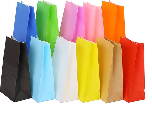 Casame Geschenktüte aus Papier mit bunten Punkten und Streifen in Mehrfarbig und Braun für Party, Hochzeit oder Geburtstag - Bild 1