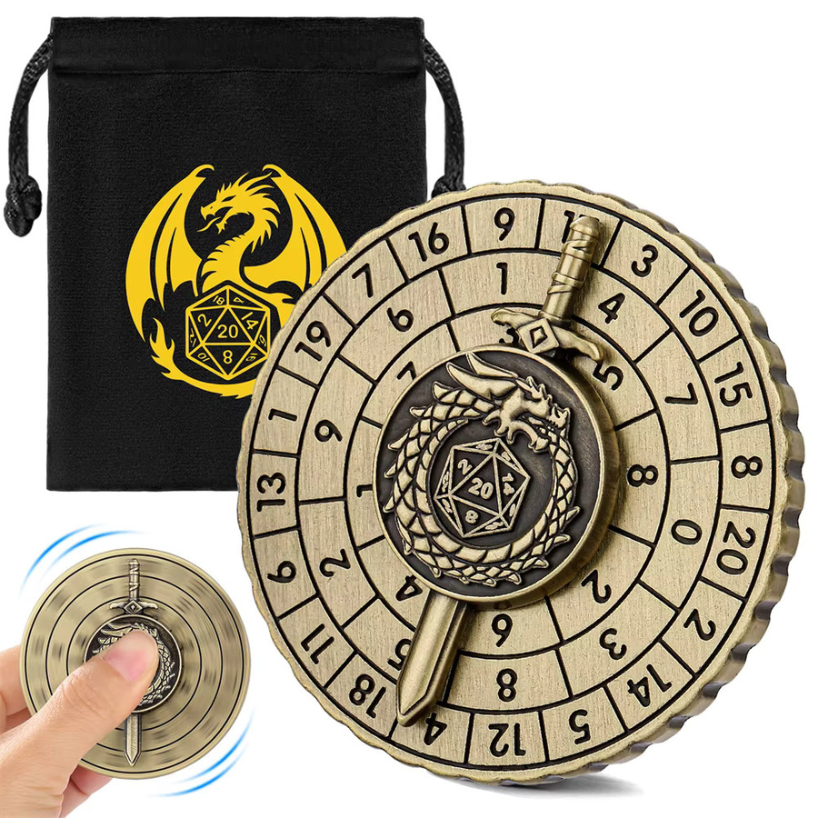 LKKCHER Würfel Spinner, 7-in-1, Metall, Bronze/Grau Schwarz, Partyspiel - Bild 1