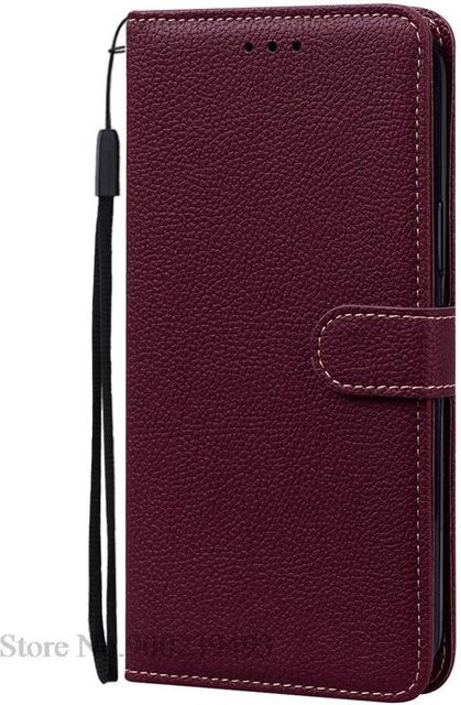 Leder-Wallet-Schutzhülle für Xiaomi Mi 8, Mi 8 Lite, Mi 8 SE und Mi 8 Pro in Weinrot - Bild 1