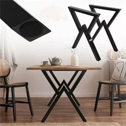 ML-Design Tischbeine X-Form aus Stahl, 2 Stück, Schwarz matt, B/T/H: 60 x 60 x 72 cm - Bild 1