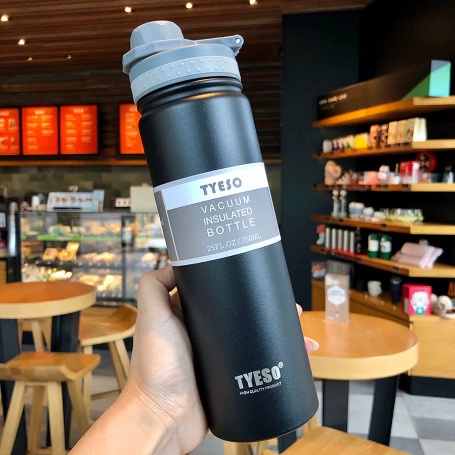 Tyeso Thermosflasche aus Edelstahl in Blau, 750 ml Isolierflasche für Wasser und Kaffee - Bild 2