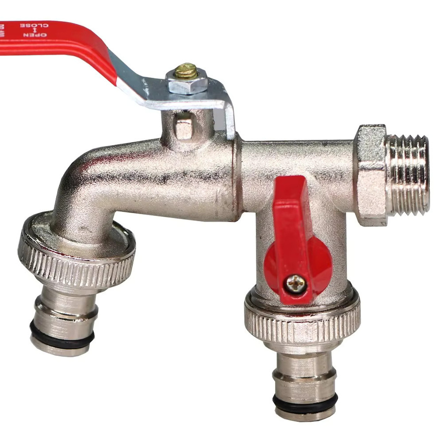 Ersatzarmatur für IBC Wassertank mit Messing-Hahn und Hebelgriff, Anschluss 1/2 Zoll, Farbe Gold/Silber - Bild 4
