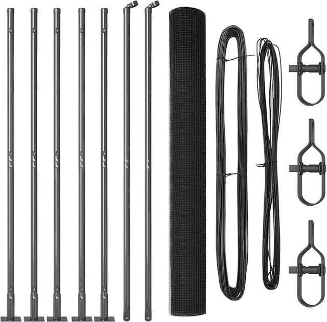 vidaXL Zaunpfosten aus Stahl und PVC in Grau, 1,6 m Höhe - Bild 1