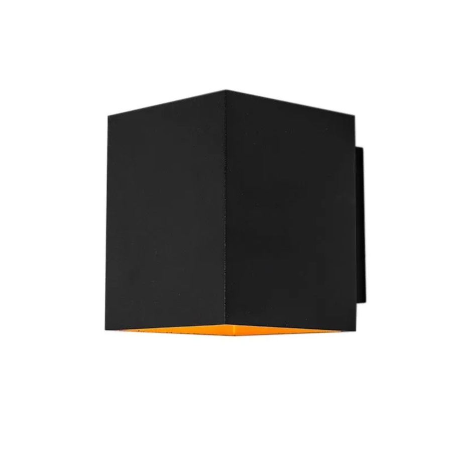 QAZQA Design Wandleuchte Sola Quadratisch in Schwarz und Gold mit Up-Down-Effekt und Dimmfunktion - Bild 2