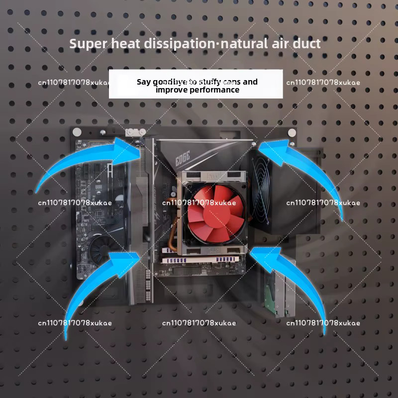 Wandmontiertes Computergehäuse in Schwarz für ATX und MATX Mainboards - Bild 3