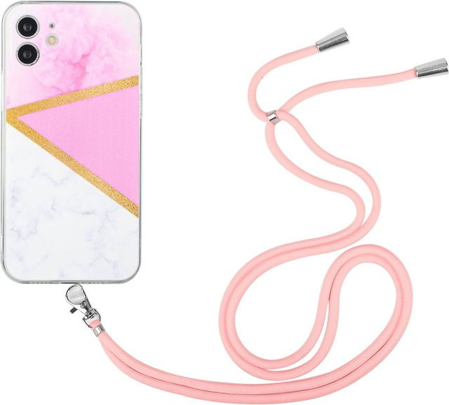 Apple iPhone 12 Mini Schutzhülle mit Handykette in Pink - Bild 1