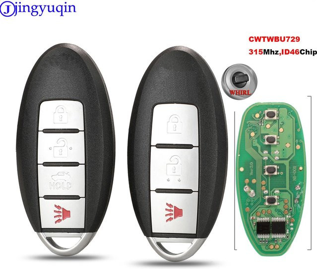 Jingyuqin 315MHz Auto Smart Fernbedienung Schlüssel mit ID46 Chip für Nissan Tiida Qashqai Altima Maxima Sentra Teana Xtrail FCC ID: CWTWBU729 - Bild 1