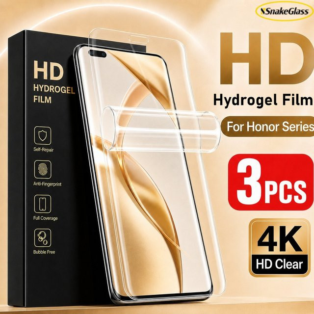 SnakeGlass HD Hydrogel-Folie für Honor 600 Lite, 600 Pro, 600, 500, 400, 300, X9, X8, 200Pro, 100, X7b, X6 in Transparent, Kratzfester Selbstreparierender Displayschutz - Bild 1